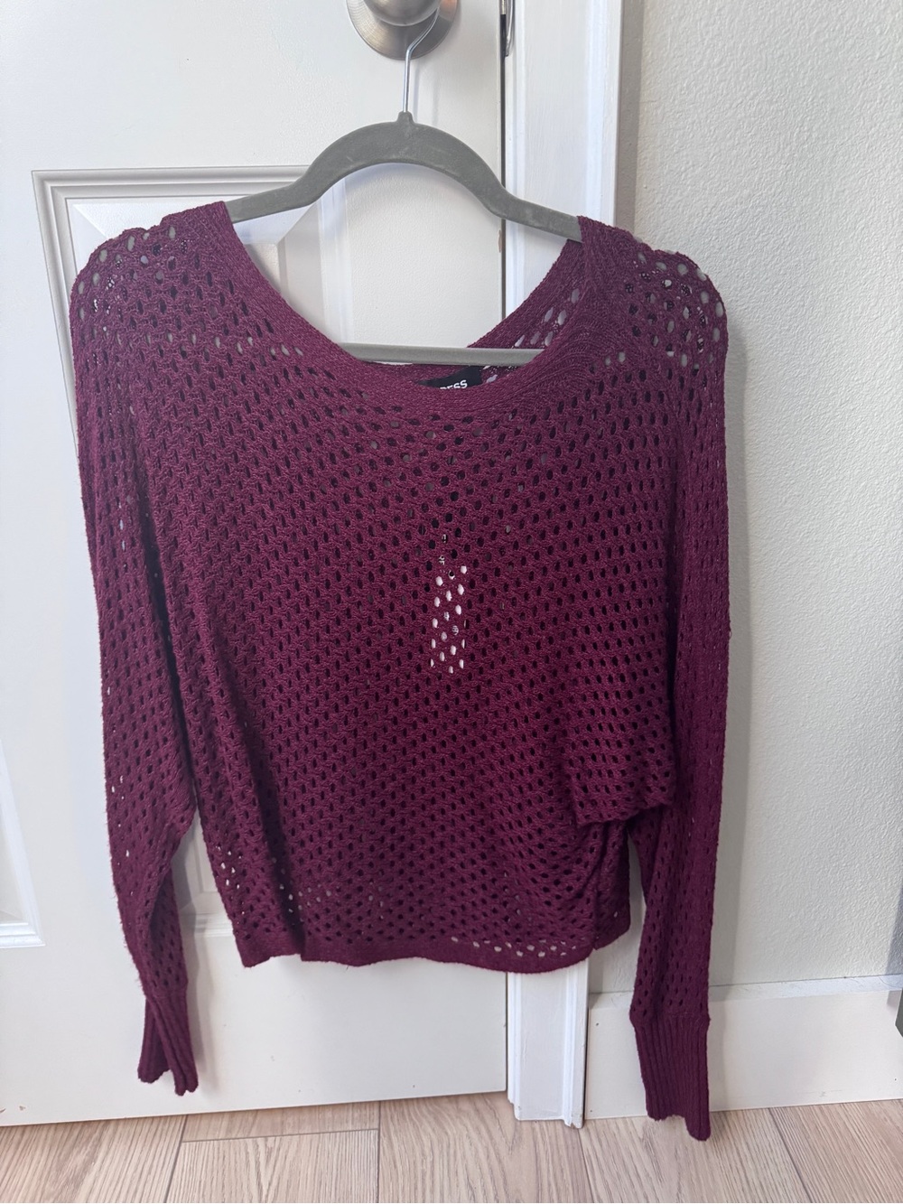 Express Open-Knit Wine Sweater